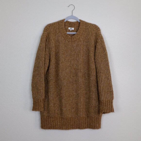 Ozma of california Anaya brown tan alpaca wool sweater size large